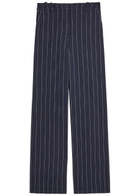 Simkhai Tavar Pinstripe Straight-leg Canvas Trousers Navy