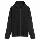 Homme Plissé Issey Miyake Men's Homme Plissé Zip Up Hoody in Black