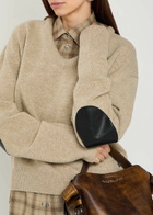 Acne Studios Cut-out Ribbed Wool Jumper Beige