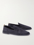 Officine Creative - Miles Braided Suede Loafers - Blue