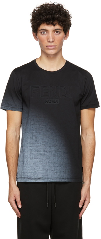 Photo: Fendi Black Embossed Logo T-Shirt