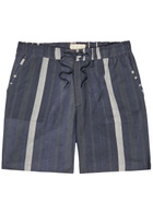 Smr Days Escubelle Striped Cotton and Linen-blend Shorts Navy