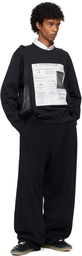 MM6 Maison Margiela Black Newspaper Print Jersey Sweatshirt