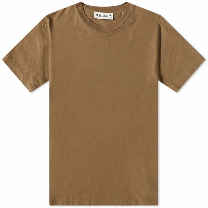 Photo: Our Legacy Men's Hover T-Shirt in Capers Green Dry Crepe