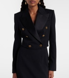 Dolce&Gabbana Cropped wool and silk-blend jacket