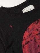 Greg Lauren - Moonshadows Recycled Cotton-Jersey T-shirt - Black
