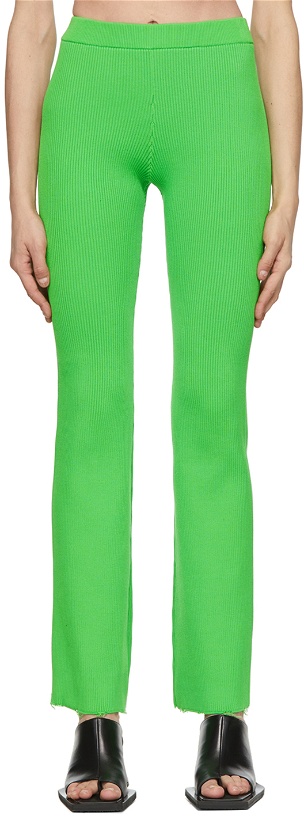 Photo: PERVERZE Green Cotton Lounge Pants