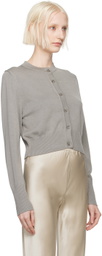 Silk Laundry Gray Cropped Cardigan