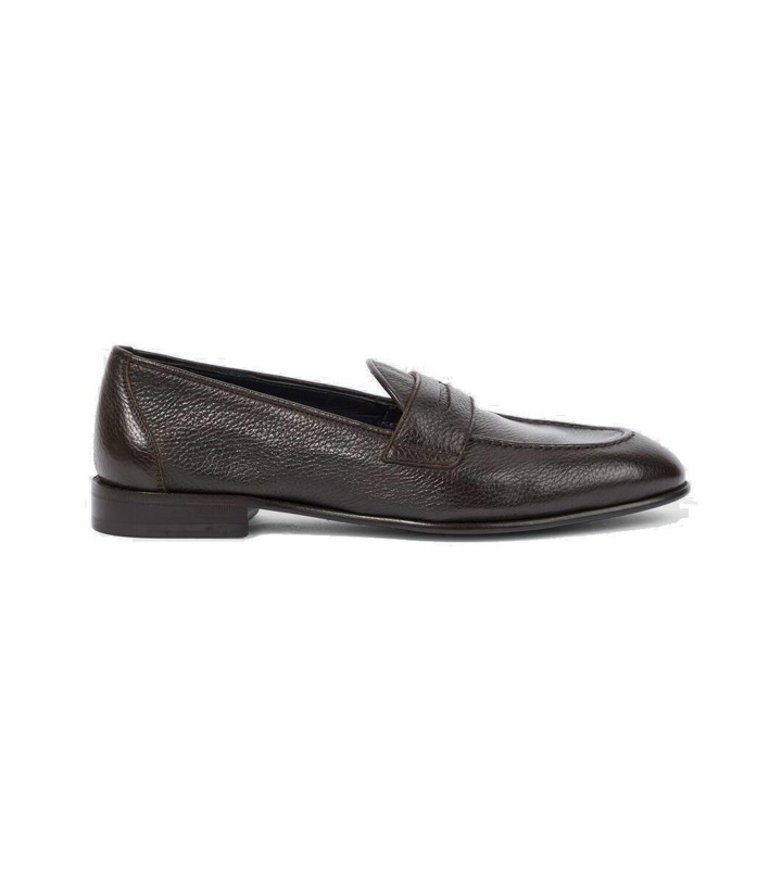 Photo: Brioni Grained leather loafers