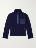 Drake's - Shell-Trimmed Fleece Half-Zip Jacket - Blue