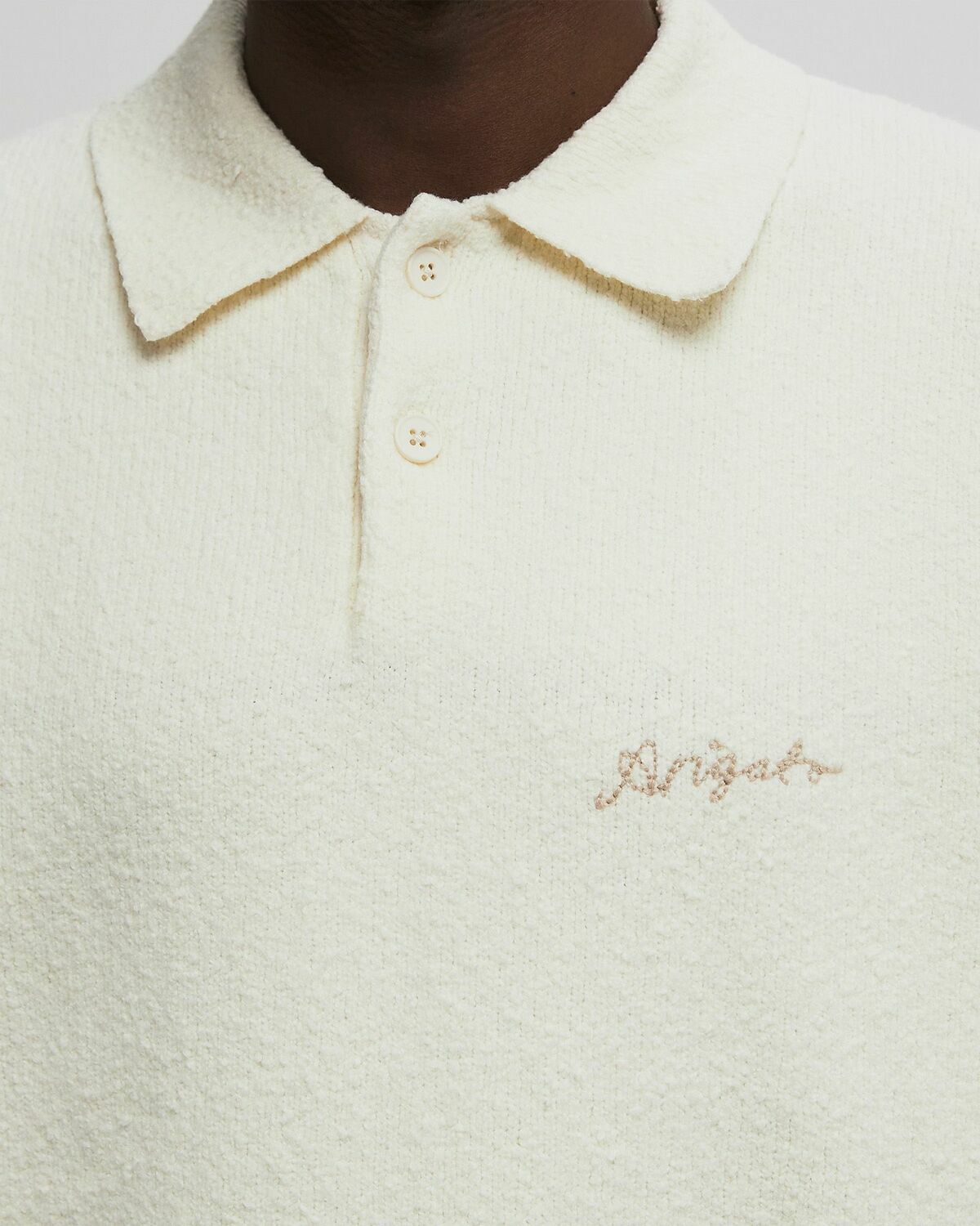 Axel Arigato Scribble Polo Sweater White Mens Sweatshirt