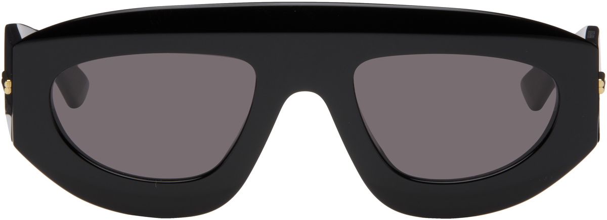 Bottega Veneta Black Shield Sunglasses with Gray Gradient Lenses Futuristic Shield Sunglasses (791652V4450-LIGHT-GREY-BLACK) main image 4