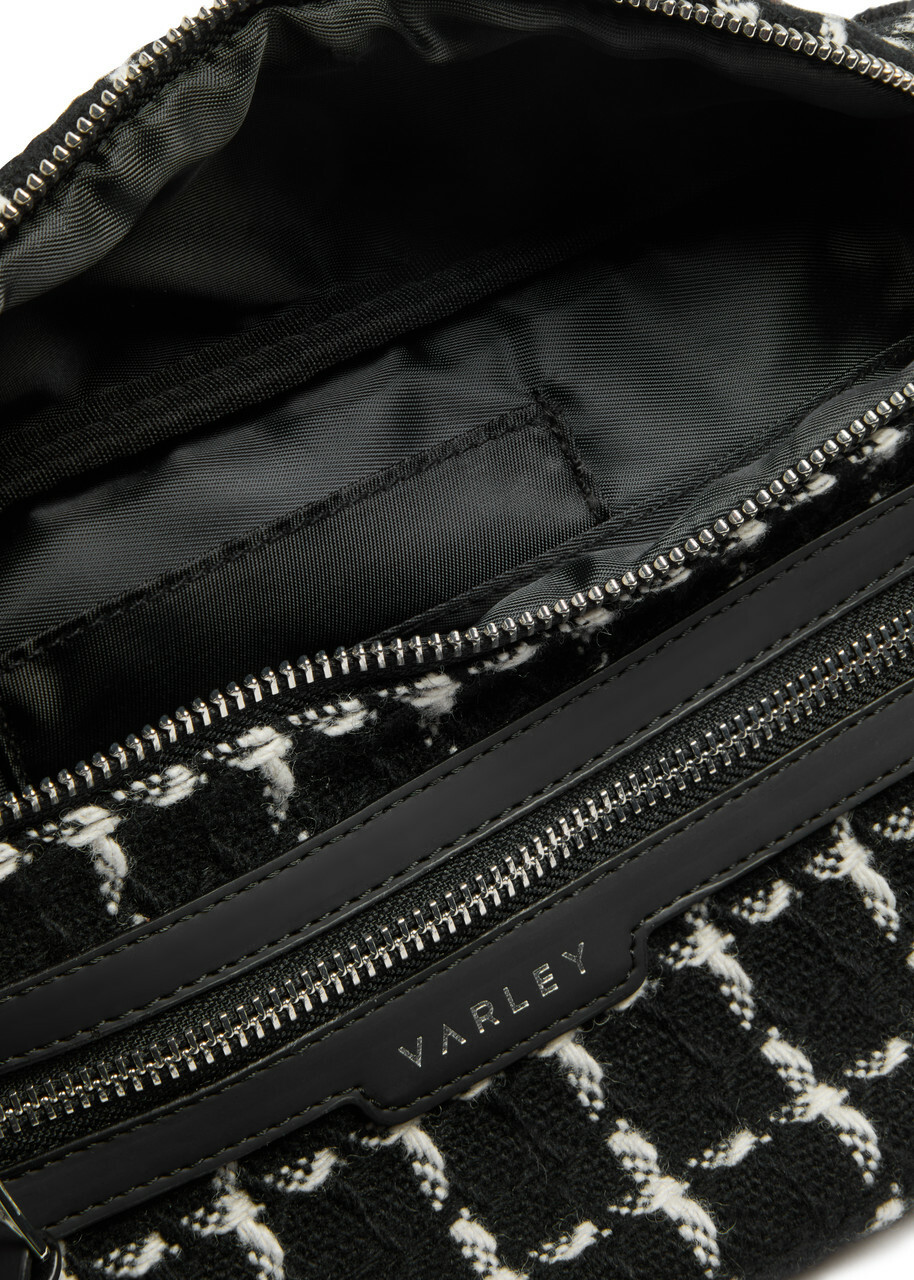 Varley Roby Checked Wool-blend Belt bag - Black - One Size