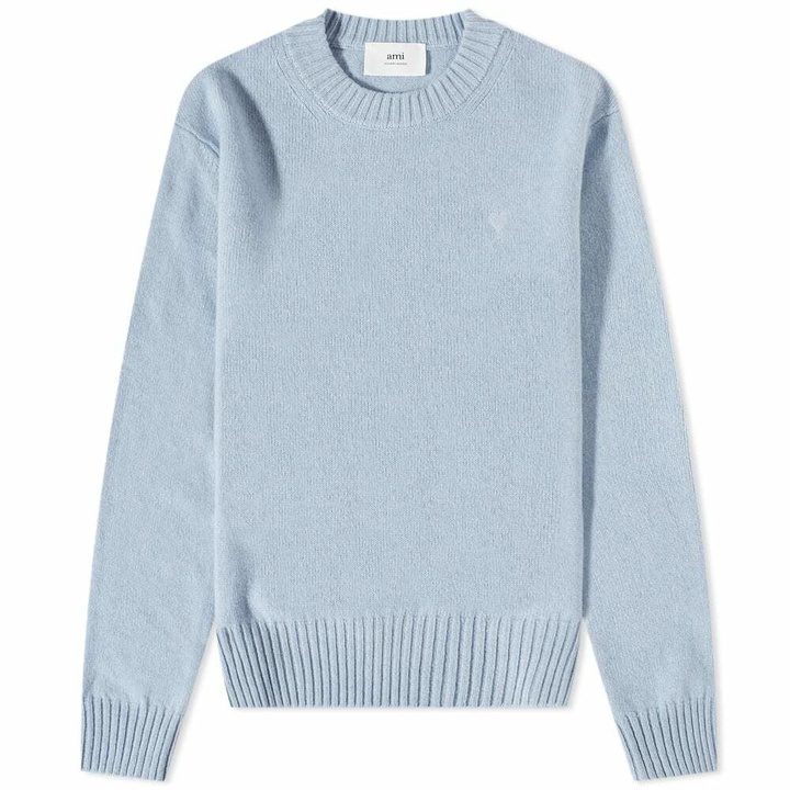 Photo: AMI Men's Tonal A Heart Crew Knit in Pale Blue