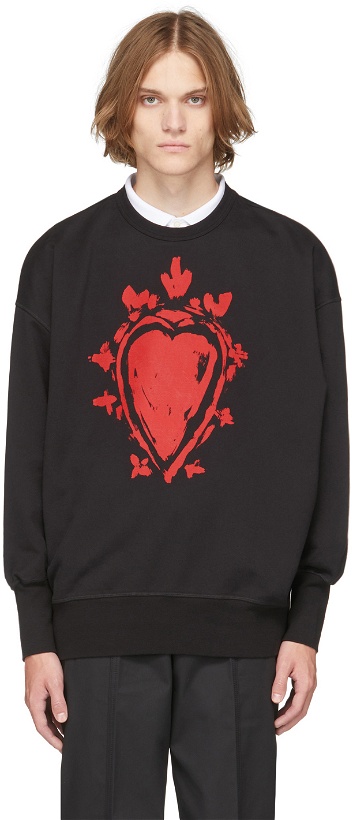 Photo: Alexander McQueen Black Painted Heart Sweatshirt