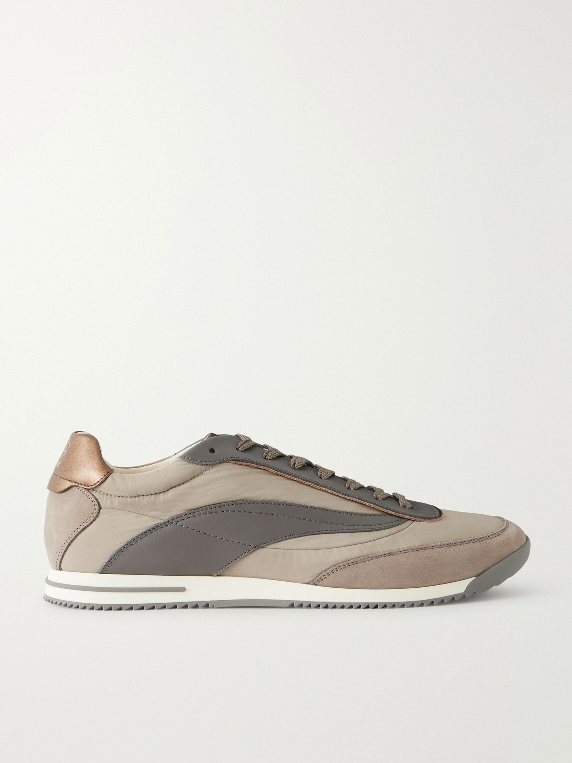 Brunello Cucinelli - Suede and Leather-Trimmed Shell Sneakers - Gray