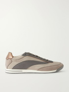Brunello Cucinelli - Suede and Leather-Trimmed Shell Sneakers - Gray