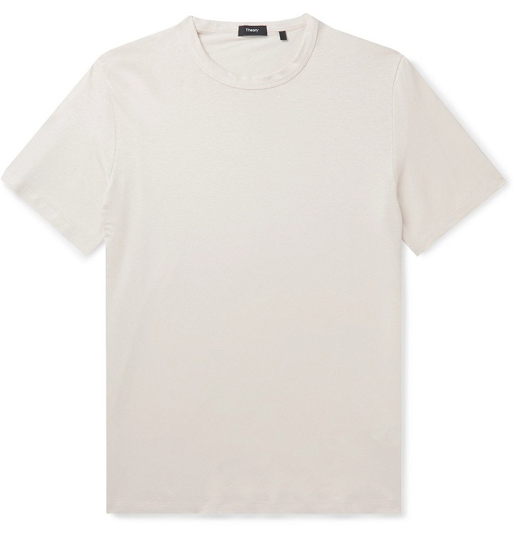 Photo: Theory - Linen-Blend T-Shirt - Neutrals