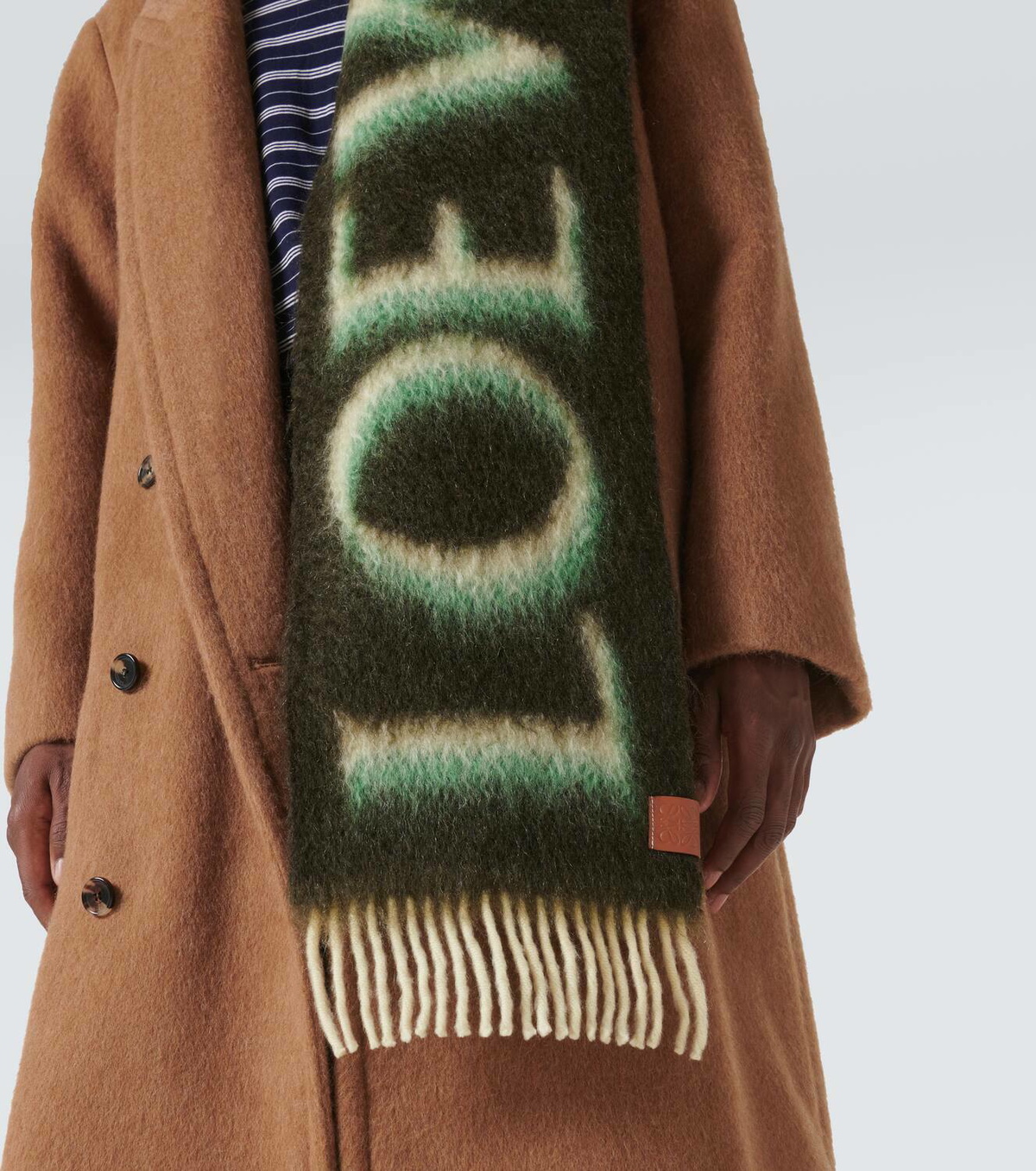 Loewe Logo wool and mohair-blend scarf Loewe