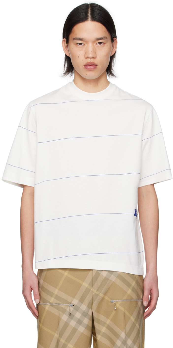 Photo: Burberry White Striped T-Shirt