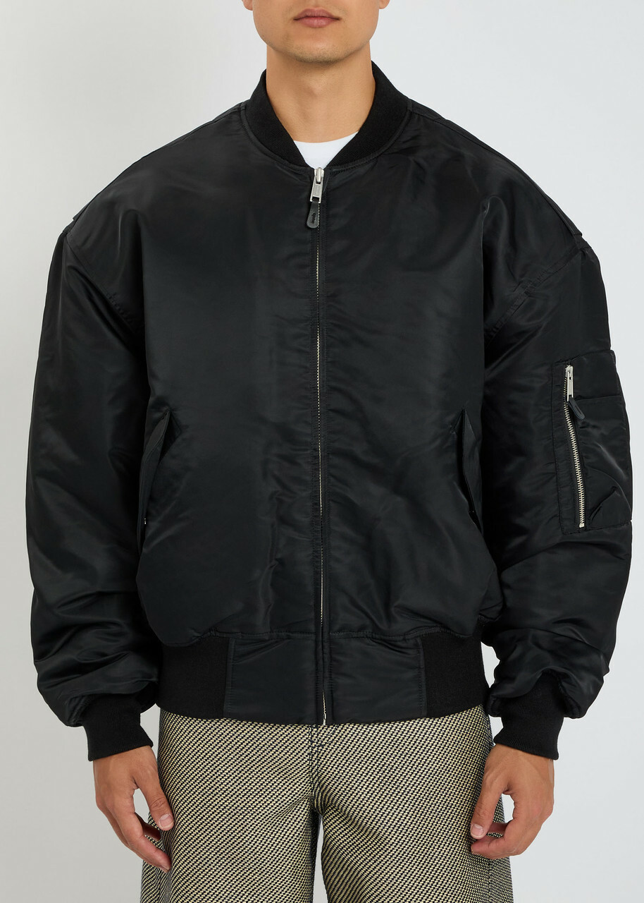Entire Studios Broad Padded Nylon Bomber Jacket Black