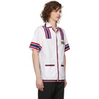 Gucci White Retro Logo Patch Bowling Shirt