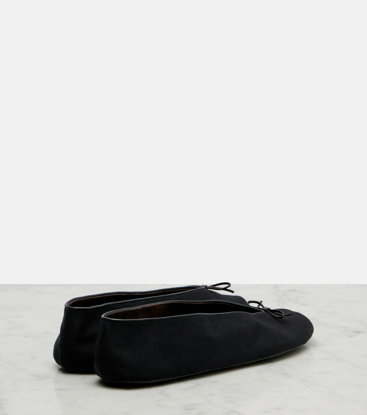 The Row Fay bow-detail cotton ballet flats