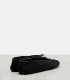 The Row Fay bow-detail cotton ballet flats