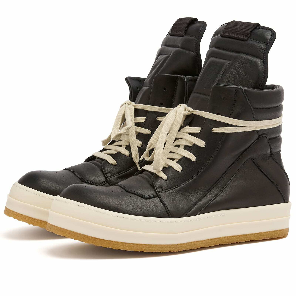 Rick Owens Men's Creep Geobasket Sneaker in Black/Milk Rick Rick Owens Men's Creep Geobasket Sneaker in Black/Milk Rick
