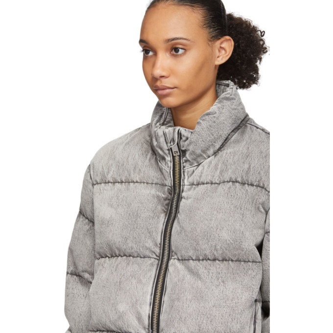 ALEXANDER WANG Oversized hooded padded bleached denim jacket