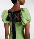 Rodarte Puff-sleeve silk crêpe maxi dress
