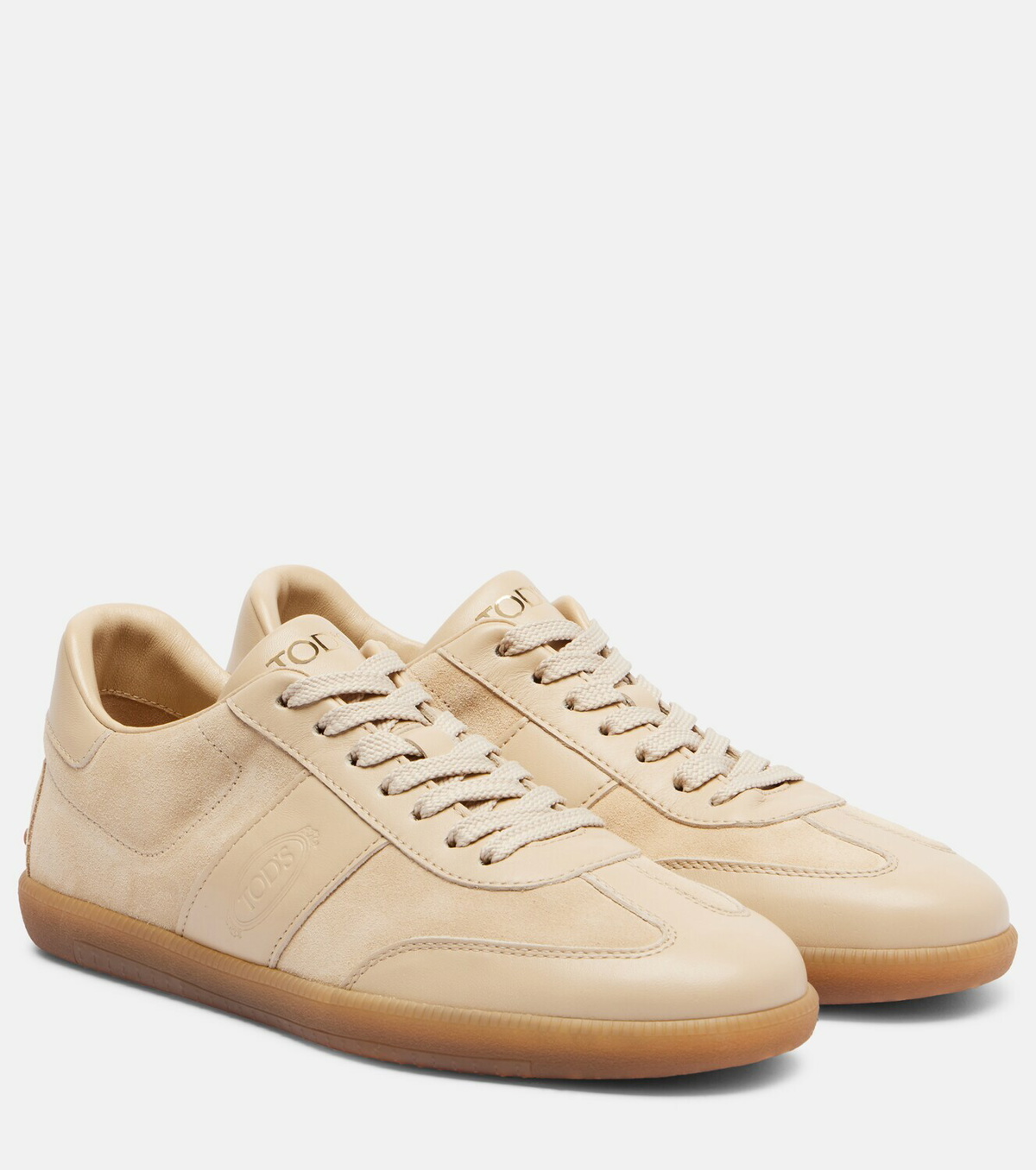 Tod's Leather-trimmed suede sneakers