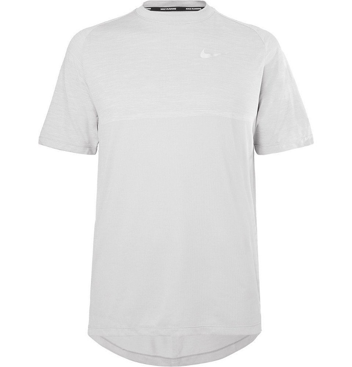 Photo: Nike Running - Medalist Mélange Dri-FIT T-Shirt - Men - Light gray