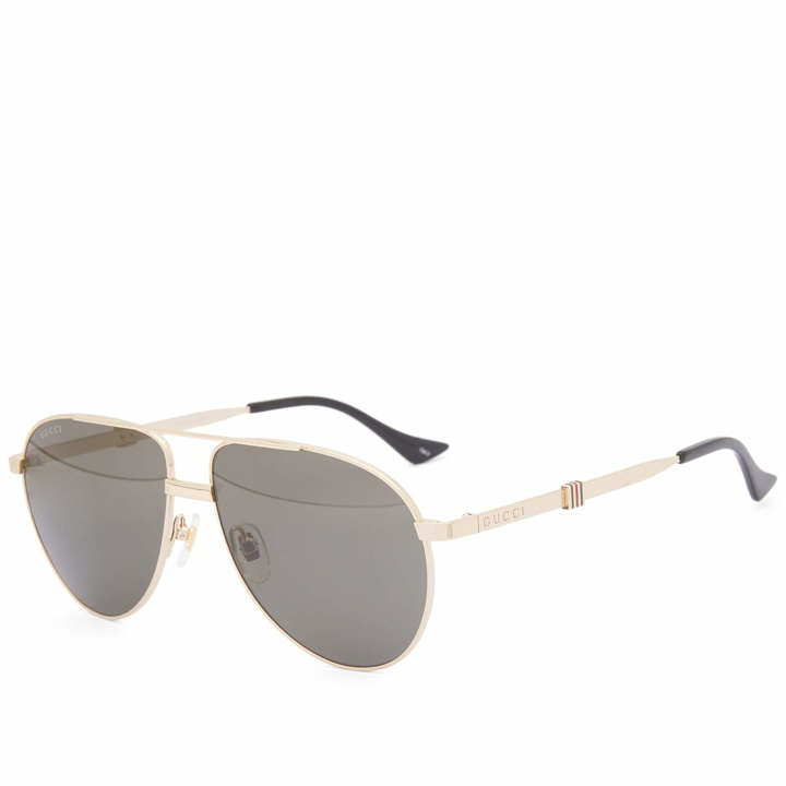 Photo: Gucci Men's Eyewear GG1440S Sunglasses in Gold/Grey