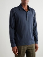 Massimo Alba - Ischia Cotton and Cashmere-Blend Jersey Polo Shirt - Blue