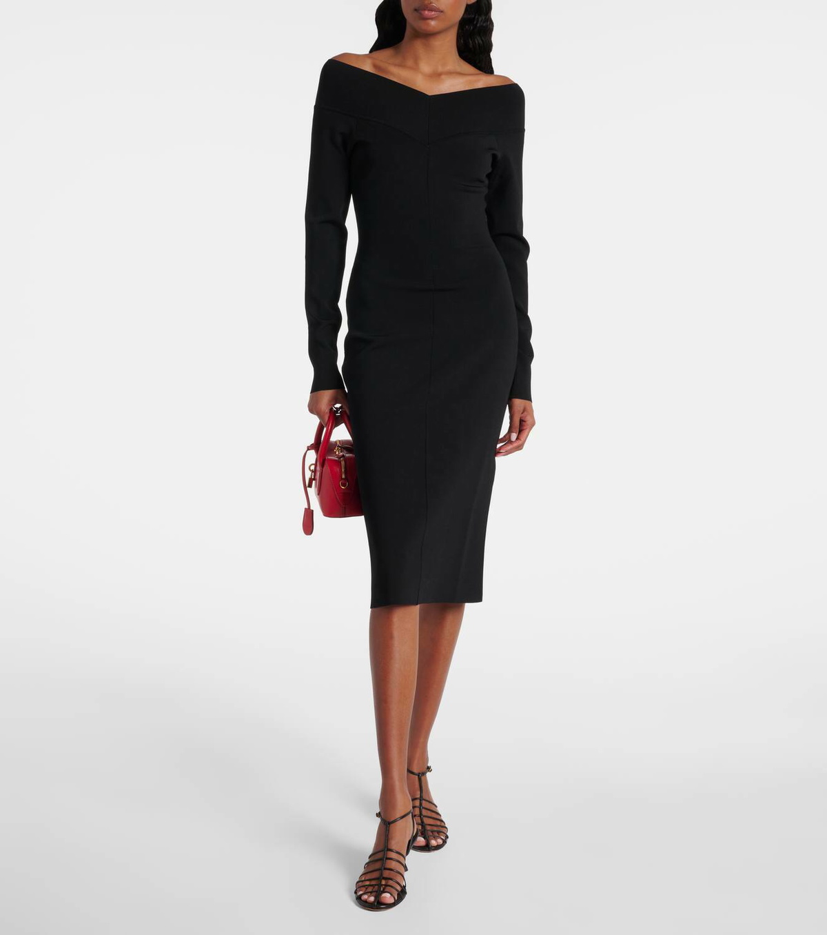 STELLA MCCARTNEY ワンピース Off-shoulder jersey 1052202 Stella McCartney Off-shoulder jersey midi dress Stella McCartney