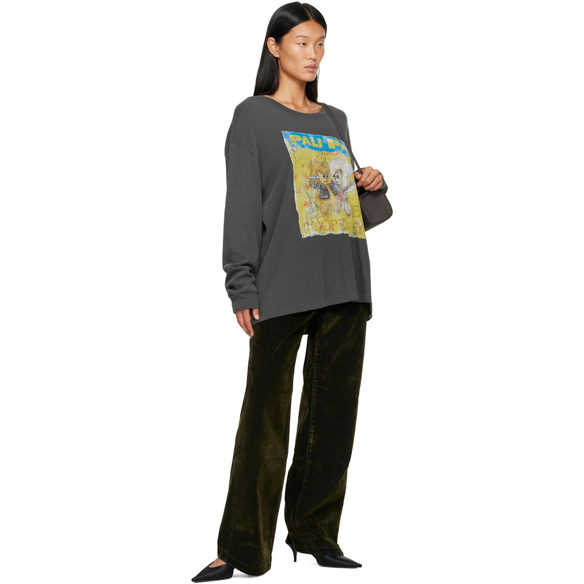 OPEN YY Gray Pet Club Rocker Long Sleeve T-shirt