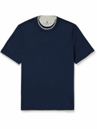 Brunello Cucinelli - Layered Cotton-Jersey T-Shirt - Blue