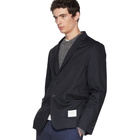 Thom Browne Navy Twill Unconstructed Blazer