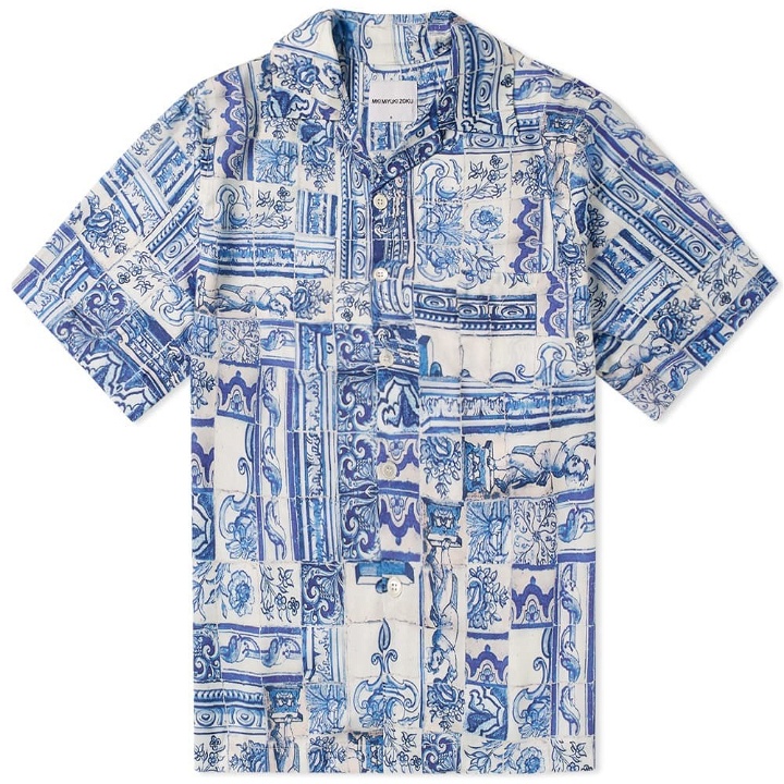 Photo: MKI Short Sleeve Tile Print Vacation Shirt