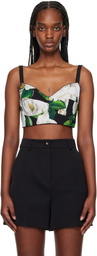 Dolce&Gabbana Black Gardenia Print Tank Top
