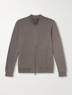 Zimmerli - Cotton-Blend Jersey Zip-Up Overshirt - Brown