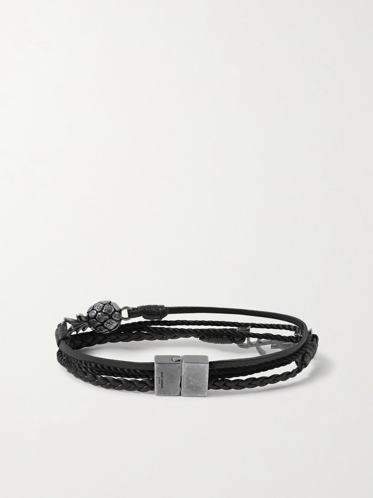 Saint Laurent logo-plaque Bangle Bracelet - Black