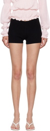 GUIZIO Black Rib-Knit Hot Shorts