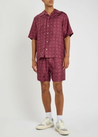 Amiri MA Quad Logo-monogrammed Silk Shirt Dark Red