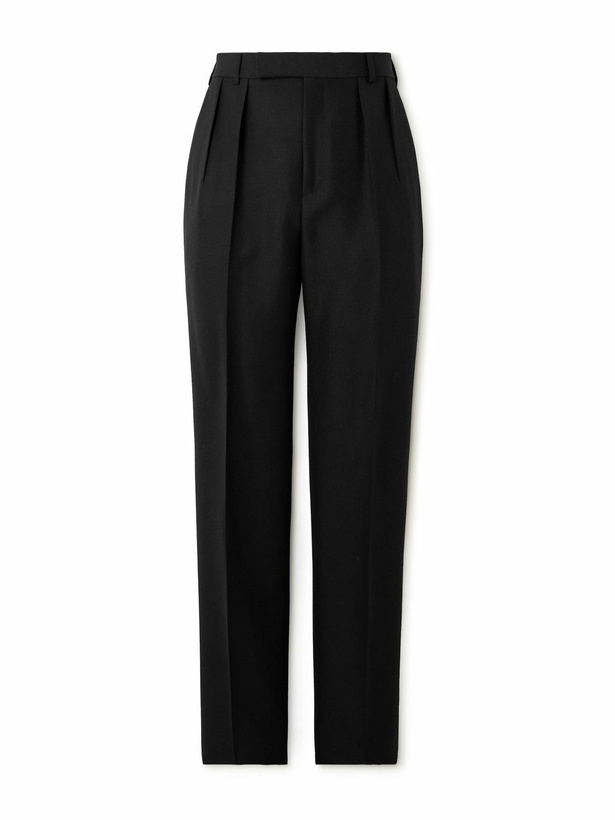 Photo: CELINE - Keith Slim-Fit Pleated Wool and Mohair-Blend Twill Trousers - Black