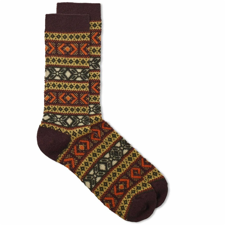Photo: Anonymous Ism Wool JQ Crew Sock in Brown