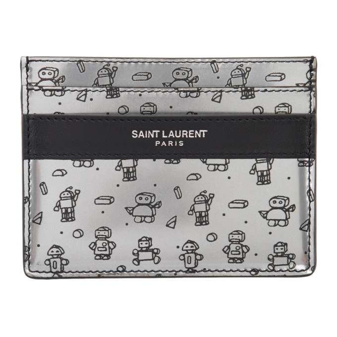 Photo: Saint Laurent Silver Mirror Robot Card Holder