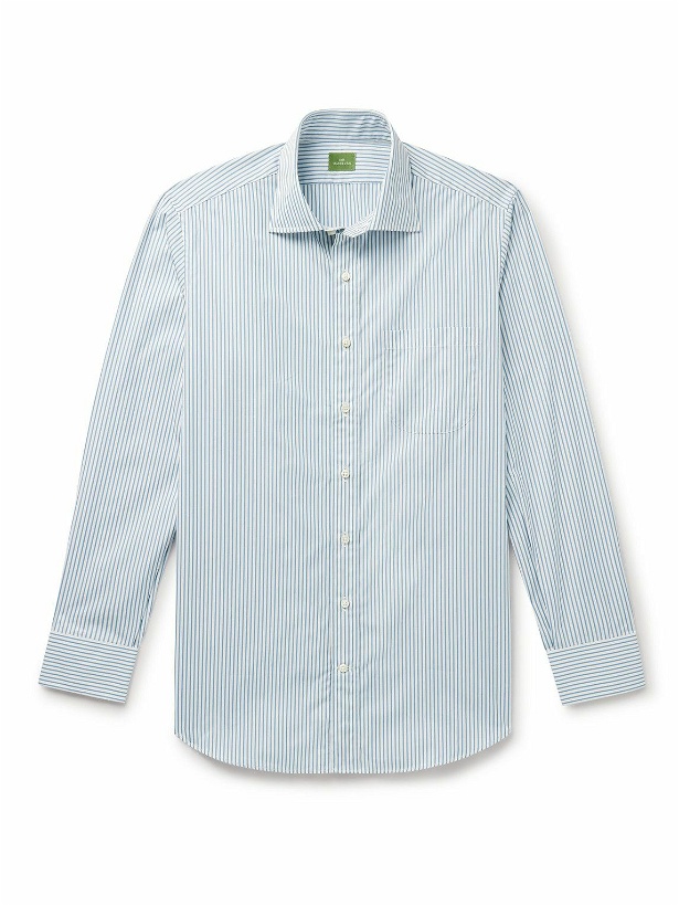 Photo: Sid Mashburn - Cutaway-Collar Striped Cotton-Poplin Shirt - Blue