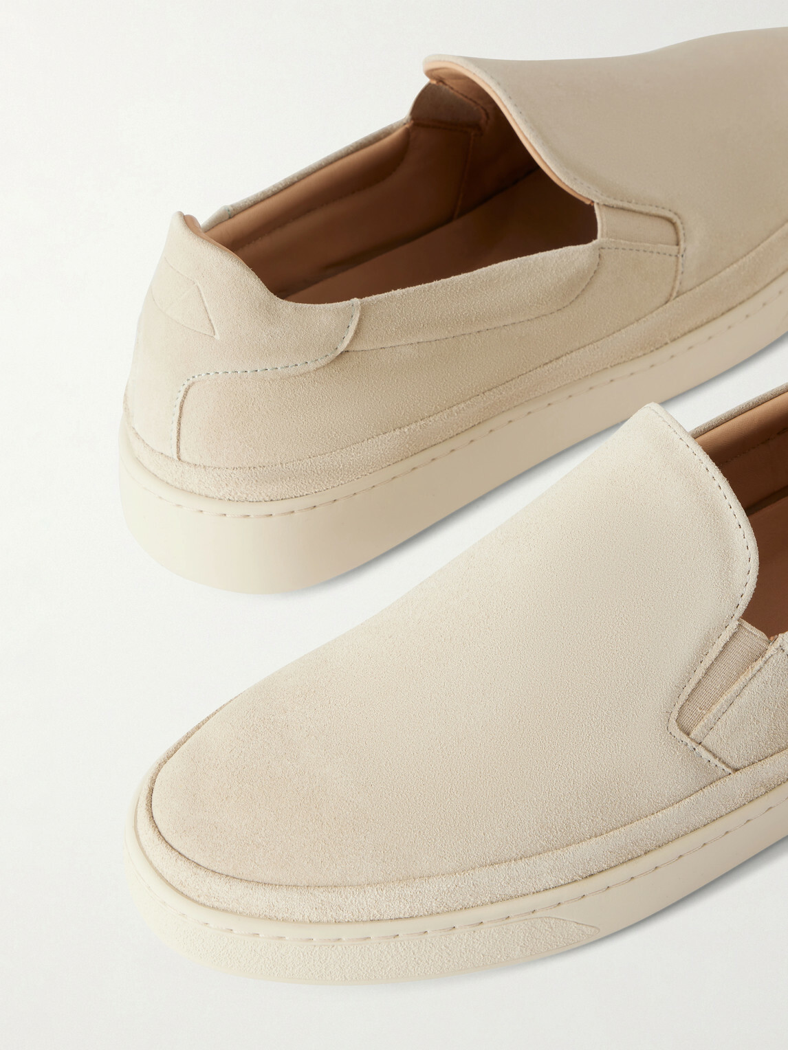 Mulo - Suede Slip-On Sneakers - Neutrals